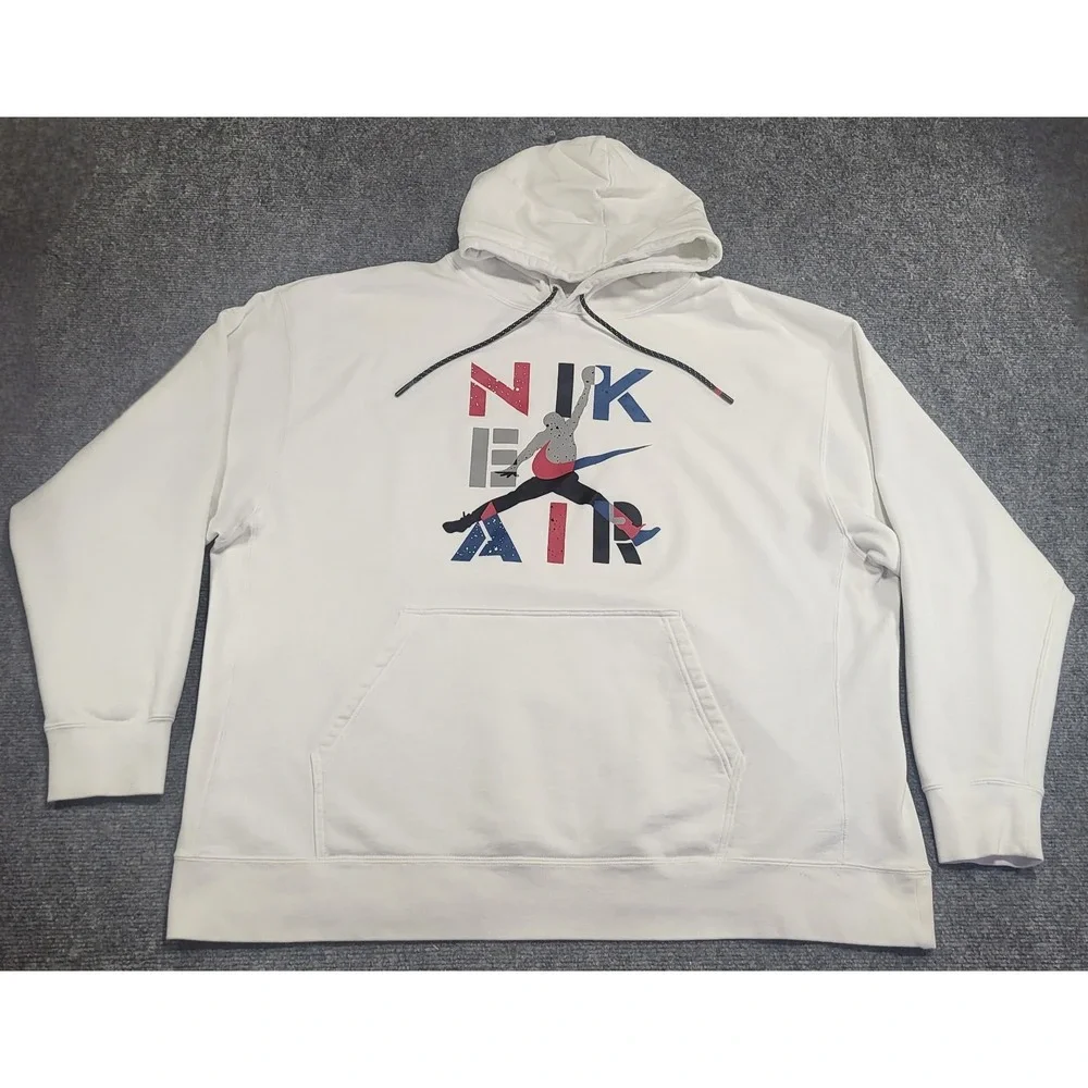 Nike Air Jordan Legacy AJ4 IV 4 What The Retro Hoodie White Cement Blue Size 3XL - Picture 1 of 13